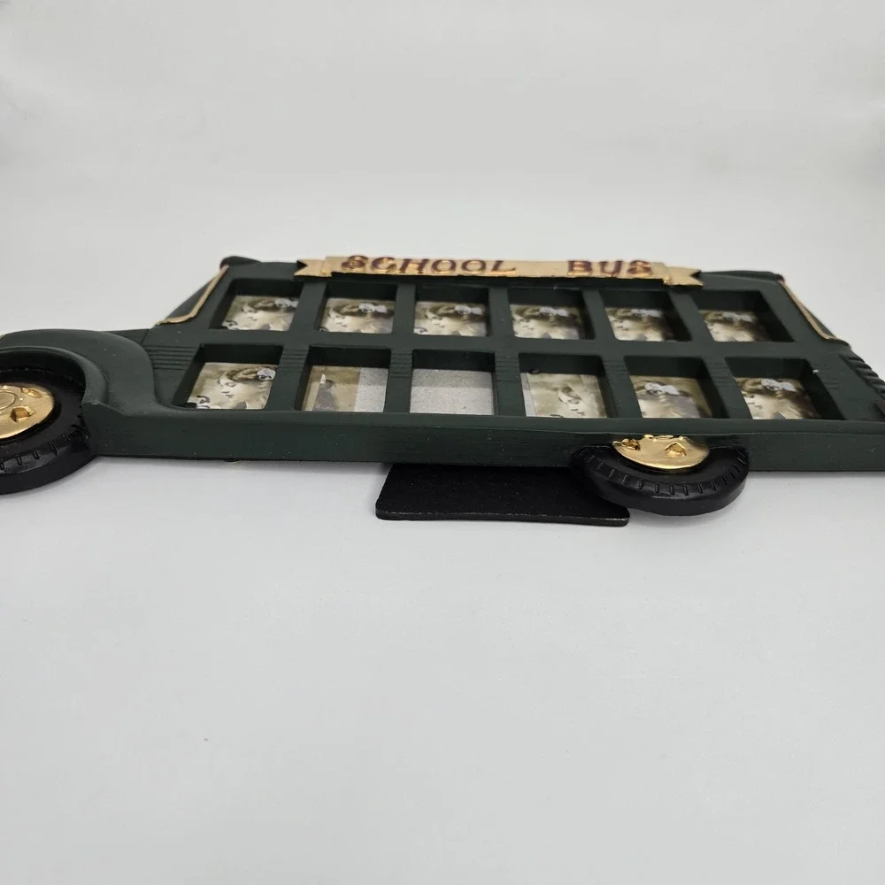 Vintage‎ Wooden Green School Bus School Days 12 Year Photo Frame 12x5.5 NEW gift